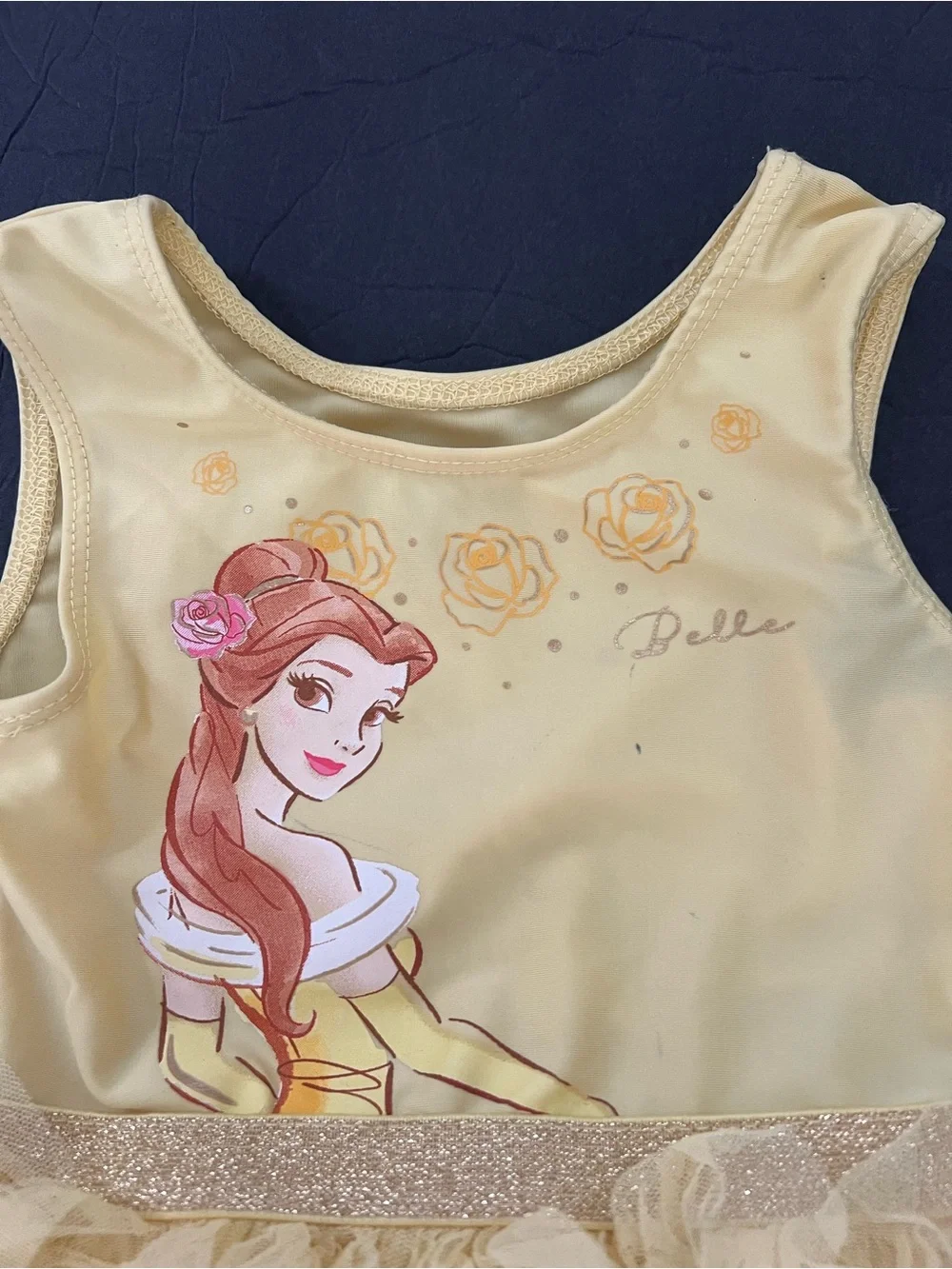 2T Disney Yellow Princess Tutu Costume Girl Dress